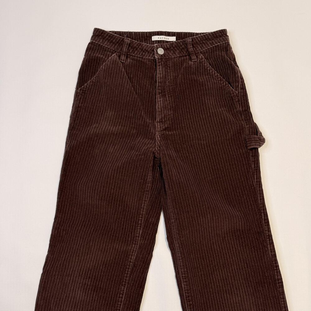 PacSun Pants Juniors 26 Brown 90s BF Carpenter Corduroy Straight Leg Relaxed - Picture 3 of 12